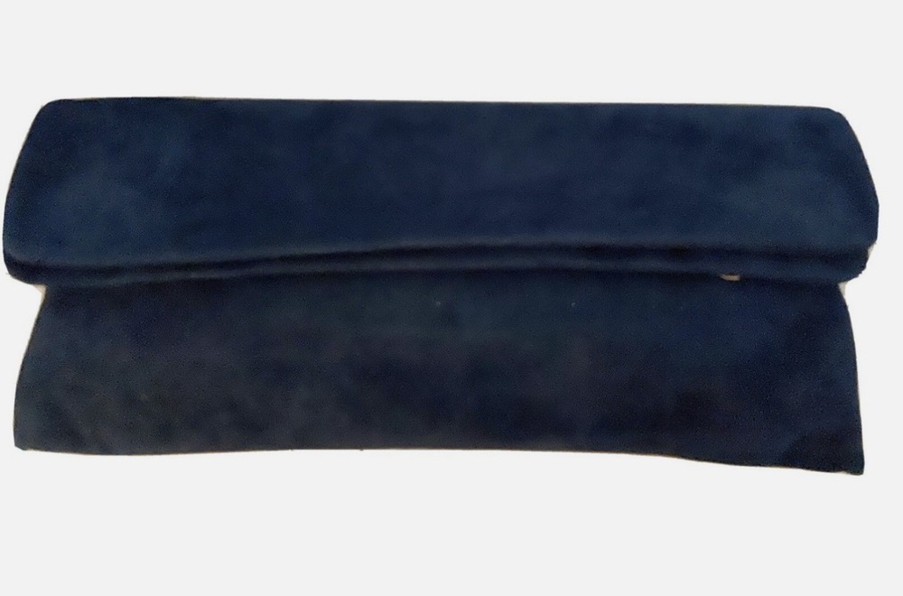 Pura Lopez Navy Suede Clutch